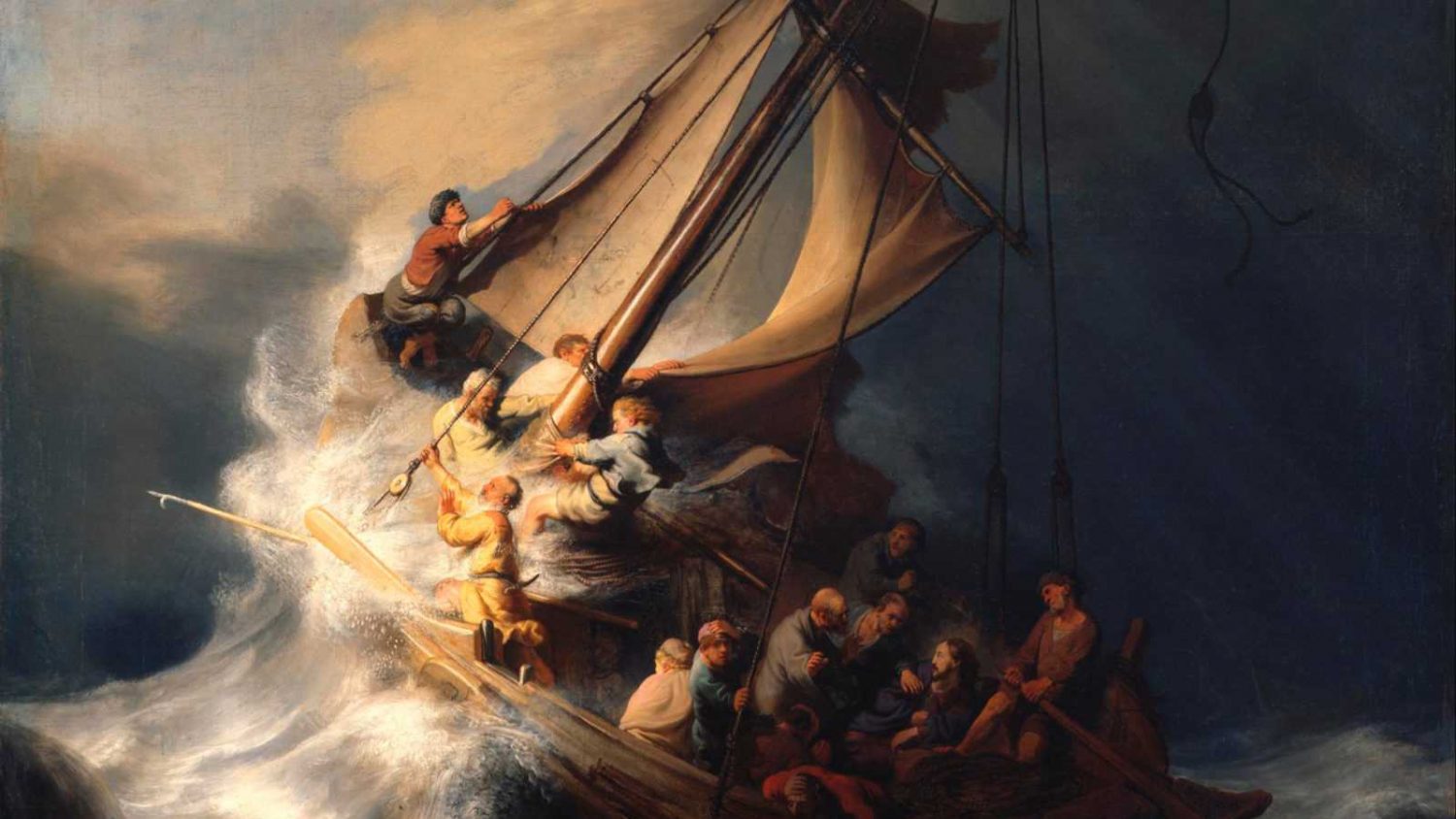 Рембрандт ван Рейн «Христос во Время Шторма на Море Галилейском»